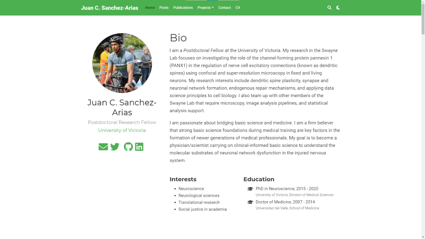 Screenshot from old website